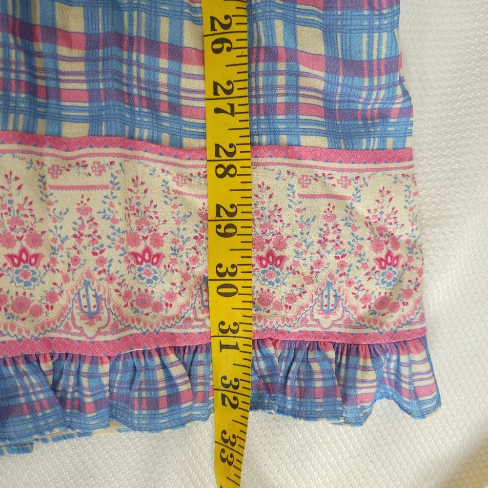 Anthropologie Plenty by Tracy Reese Plaid Ruffle Flower Mini Dress, size xsp. - Picture 15 of 16